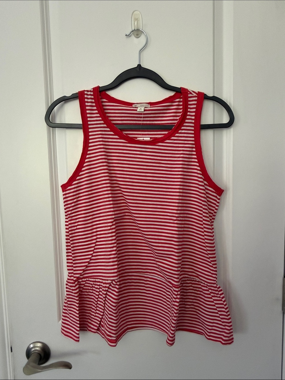 NWT GAP Red & White Striped Peplum Tank Top - Women's
